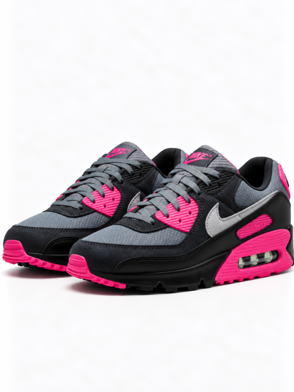 Air Max 90 Black Grey Hyper Pink