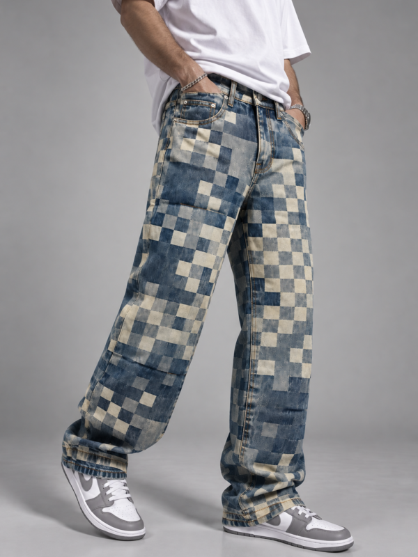 Louis Vuitton Damier Damoflage Denim Skate Pantalon Indigo