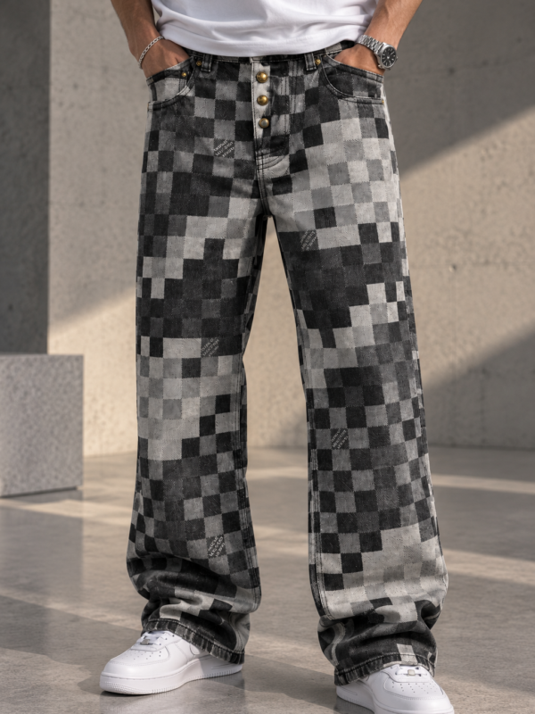 Louis Vuitton Damier Damoflage Denim Skate Pantalon Indigo BLACK